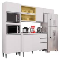 Cozinha Aline Balcão com Tampo Branco - Poquema