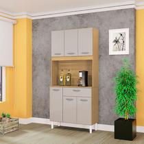 Cozinha Ambiente Kit Cassia 6 Portas Damasco Off White - Poquema Cozinha Ambiente Kit Cassia 6 Portas Damasco Off White - Poquema