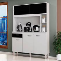 Cozinha Ambiente Kit Duda 120 cm Branco Preto - Poquema - Poquema Industria