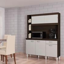 Cozinha Ambiente Kit Duda 140 cm Chocolate Off White Poquema