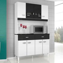 Cozinha Ambiente Kit Manu 8 Portas Branco Preto - Poquema Cozinha Ambiente Kit Manu 8 Portas Branco Preto - Poquema