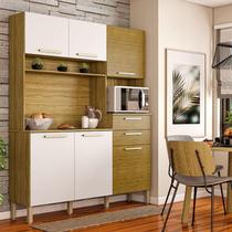 Cozinha Ambiente Montesa 6 Portas e 2 Gavetas Freijó Supremo Ripado - Kits Paraná Cozinha Ambiente Montesa 6 Portas e 2 Gavetas Freijó Supremo Ripado - Kits Paraná