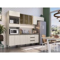 Cozinha Americana Completa Modulada Greta 6 peças 11 PT e 3 GV Crema - Megasul Cozinha Americana Completa Modulada Greta 6 peças 11 PT e 3 GV Crema - Megasul