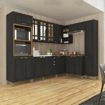 Cozinha Americana Modulada de Canto Reto Torre Quente Aéreo 120cm com Vidro Reflecta Balcão para Pia Sem Tampo Paneleiro Simples 2 Portas Completa 8 Cozinha Americana Modulada de Canto Reto Torre Quente Aéreo 120cm com Vidro Reflecta Balcão para Pia Sem Tampo Paneleiro Simples 2 Portas Completa 8