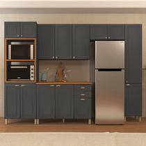 Cozinha Americana Modulada Torre Quente Balcão 120cm com Tampo Aéreo 120cm Paneleiro Simples 2 Portas Completa 5 Peças Paris Cozinha Americana Modulada Torre Quente Balcão 120cm com Tampo Aéreo 120cm Paneleiro Simples 2 Portas Completa 5 Peças Paris