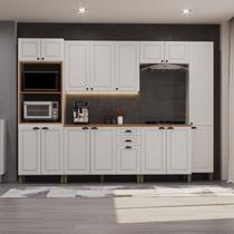 Cozinha Americana Modulada Torre Quente Balcão 120cm com Tampo Paneleiro Simples 2 Portas Completa 6 Peças Paris Cozinha Americana Modulada Torre Quente Balcão 120cm com Tampo Paneleiro Simples 2 Portas Completa 6 Peças Paris