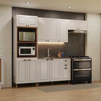 Cozinha Americana Modulada Torre Quente Balcão 120cm para Pia Sem Tampo Completa 4 Peças Paris