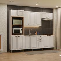 Cozinha Americana Modulada Torre Quente Balcão 120cm para Pia Sem Tampo Completa 5 Peças Paris