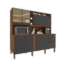 Cozinha Antonela Com Espelho Cinamomo/Grafite Cozinha Antonela Com Espelho Cinamomo/Grafite