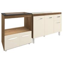 Cozinha Armário Balcão Gabinete De Pia Aline 120 Cm E Balcão Evelyn Para Fogão Cooktop 5 Bocas E Forno Savana Off White Cozinha Armário Balcão Gabinete De Pia Aline 120 Cm E Balcão Evelyn Para Fogão Cooktop 5 Bocas E Forno Savana Off White