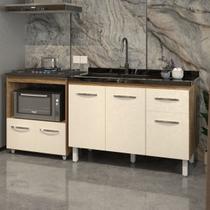 Cozinha Armário Balcão Gabinete de Pia Aline 120 cm e Balcão Evelyn para Fogão Cooktop 5 Bocas e Forno Savana Off White Cozinha Armário Balcão Gabinete de Pia Aline 120 cm e Balcão Evelyn para Fogão Cooktop 5 Bocas e Forno Savana Off White
