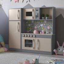 Cozinha Brinquedo Infantil com Refrigerador Lima Cinza Cozinha Brinquedo Infantil com Refrigerador Lima Cinza