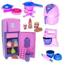 Cozinha Brinquedo Menina Eletro Geladeira Lanche Panela 25p