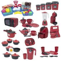 Cozinha Brinquedo Vermelho Mercado Jogo Panela Air Fryer 75P Cozinha Brinquedo Vermelho Mercado Jogo Panela Air Fryer 75P