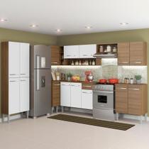 Cozinha Canto Emilly Armário Balcão 15 Portas Branco Madesa