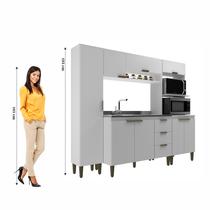 Cozinha Carol 4 Pecas com Corrediças Metálicas Aéreo Branco Cozinha Carol 4 Pecas com Corrediças Metálicas Aéreo Branco