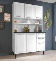 Cozinha com Balcão 6 Portas e 2 Gavetas Pratika Itatiaia Branco ( Kit Aço )
