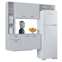 Cozinha com Balcão Isis 163 cm Branco - Poquema Cozinha com Balcão Isis 163 cm Branco - Poquema