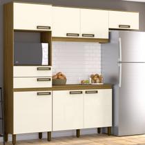 Cozinha Compacta 1 Balcão 1 Armário Alto e Armário Aério 7 Portas 2 Gavetas Star Briz