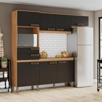 Cozinha Compacta 1 Balcão com Tampo 1 Armário Alto e 1 Armário Aéreo 2 Gavetas 7 Portas