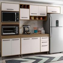 Cozinha Compacta 10 Portas com Tampo Kawasaki Carvalho Off-White