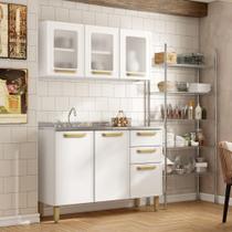 Cozinha Compacta 100% Aço 2 Gavetas Bella Branco Bertolini