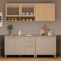 Cozinha Compacta 100% Mdf 4 Pçs 200cm Duna Luciane Móveis Freijó-cinammon