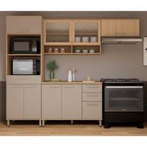 Cozinha Compacta 100% Mdf 4 Pçs 270cm Duna Luciane Móveis Freijó-cinammon Cozinha Compacta 100% Mdf 4 Pçs 270cm Duna Luciane Móveis Freijó-cinammon
