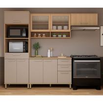 Cozinha Compacta 100 MDF 4 Peças Com Tampo e Espaço Forno e Micro-ondas 270cm Duna Luciane Móveis Cozinha Compacta 100 MDF 4 Peças Com Tampo e Espaço Forno e Micro-ondas 270cm Duna Luciane Móveis