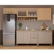 Cozinha Compacta 100% Mdf 5 Pçs 280cm Duna Luciane Móveis Freijó-cinammon Cozinha Compacta 100% Mdf 5 Pçs 280cm Duna Luciane Móveis Freijó-cinammon