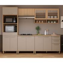 Cozinha Compacta 100 MDF 5 Peças Com Tampo e Espaço Forno e Micro-ondas 270cm Duna Luciane Móveis Cozinha Compacta 100 MDF 5 Peças Com Tampo e Espaço Forno e Micro-ondas 270cm Duna Luciane Móveis