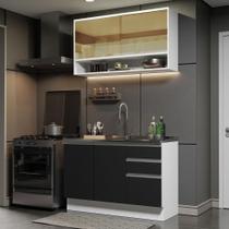 Cozinha Compacta 120002 Com Armário E Balcão Branco/Preto