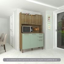 Cozinha Compacta 120,30cm 6 Portas e 2 Gavetas com Tampo 351 Luciane Móveis