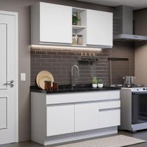 Cozinha Compacta 150002 Com Armário E Balcão Branco Branco Cozinha Compacta 150002 Com Armário E Balcão Branco Branco