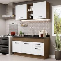 Cozinha Compacta 150002 Com Armário E Balcão Rustic/branco Cozinha Compacta 150002 Com Armário E Balcão Rustic/branco