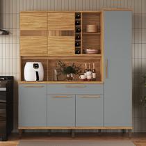 Cozinha Compacta 178cm com 6 Portas 1 Gaveta e Mini Adega 100% Mdf Suécia Espresso Móveis