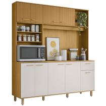 Cozinha Compacta 180cm Martina Freijó/Ripado/Off Acetinado Z44 - Mpozenato