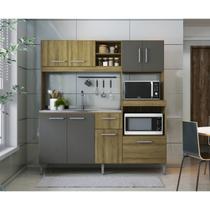 Cozinha Compacta 186cm com 8 Portas, 1 Gaveta e 3 Nichos 2203