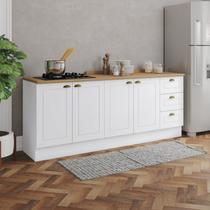 Cozinha Compacta 2 Peças 100% Mdf com Tampo Americana Branco HP/Nature
