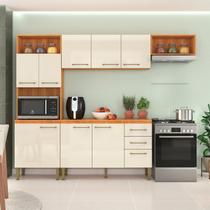 Cozinha Compacta 2 Peças 198cm x 240cm Malu Bege/Cinamomo/Off White Cozinha Compacta 2 Peças 198cm x 240cm Malu Bege/Cinamomo/Off White