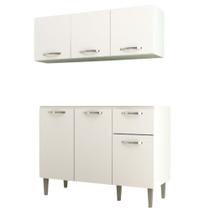 Cozinha Compacta 2 Peças Balcão Aéreo 6 Portas Rita Branco Cozinha Compacta 2 Peças Balcão Aéreo 6 Portas Rita Branco