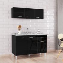 Cozinha Compacta 2 Peças Balcão para Pia 3 Portas 1 Gaveta com Armário Aéreo 3 Portas Cozinha Compacta 2 Peças Balcão para Pia 3 Portas 1 Gaveta com Armário Aéreo 3 Portas