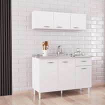 Cozinha Compacta 2 Peças Balcão para Pia 3 Portas 1 Gaveta com Armário Aéreo 3 Portas Cozinha Compacta 2 Peças Balcão para Pia 3 Portas 1 Gaveta com Armário Aéreo 3 Portas