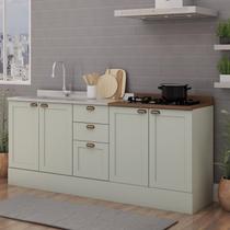 Cozinha Compacta 2 Peças com Tampo para Cooktop 100% Mdf com Rodapé