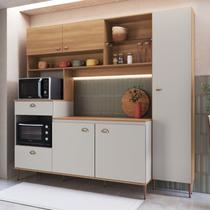 Cozinha Compacta 227cm com Tampo Espaço Forno e Microondas Paneleiro 6 Portas 1 Gaveta Karina Cozinha Compacta 227cm com Tampo Espaço Forno e Microondas Paneleiro 6 Portas 1 Gaveta Karina