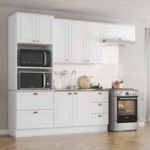 Cozinha Compacta 271,5cm 4 peças 8 Portas 5 Gavetas Americana Henn