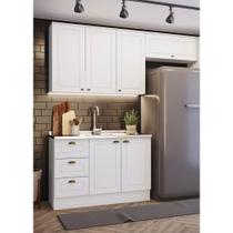 Cozinha Compacta 3 peças 6 Portas 3 Gavetas Emily Henn - Branco Fosco