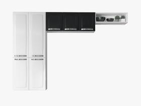Cozinha Compacta 3 Peças Aço Rose Itatiaia 07 Portas Branco com Preto - Rede Móveis