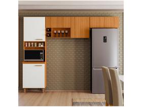 Cozinha Compacta 3 Peças Sicilia Freijo Uv Off Acetinado Ripado - SSX Multicoisas