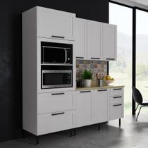 Cozinha Compacta 3Peças Multimóveis Branco/carvalho Tropical Cozinha Compacta 3Peças Multimóveis Branco/carvalho Tropical